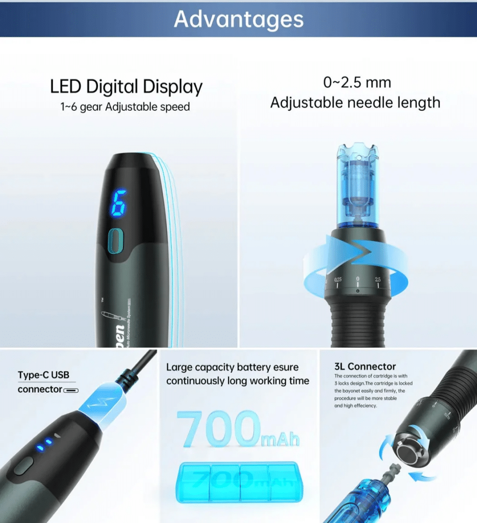 Dr. Pen A20 adjustable depth dial 0 to 2.0 mm